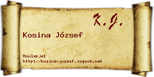 Kosina József névjegykártya