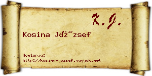 Kosina József névjegykártya
